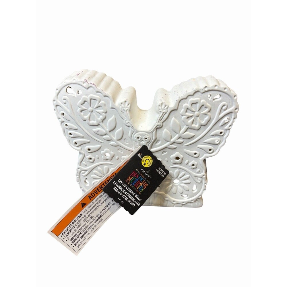 Dia De Los Muertos DIY Ready To Paint Ceramic Butterfly Skelton Ashland NWT
